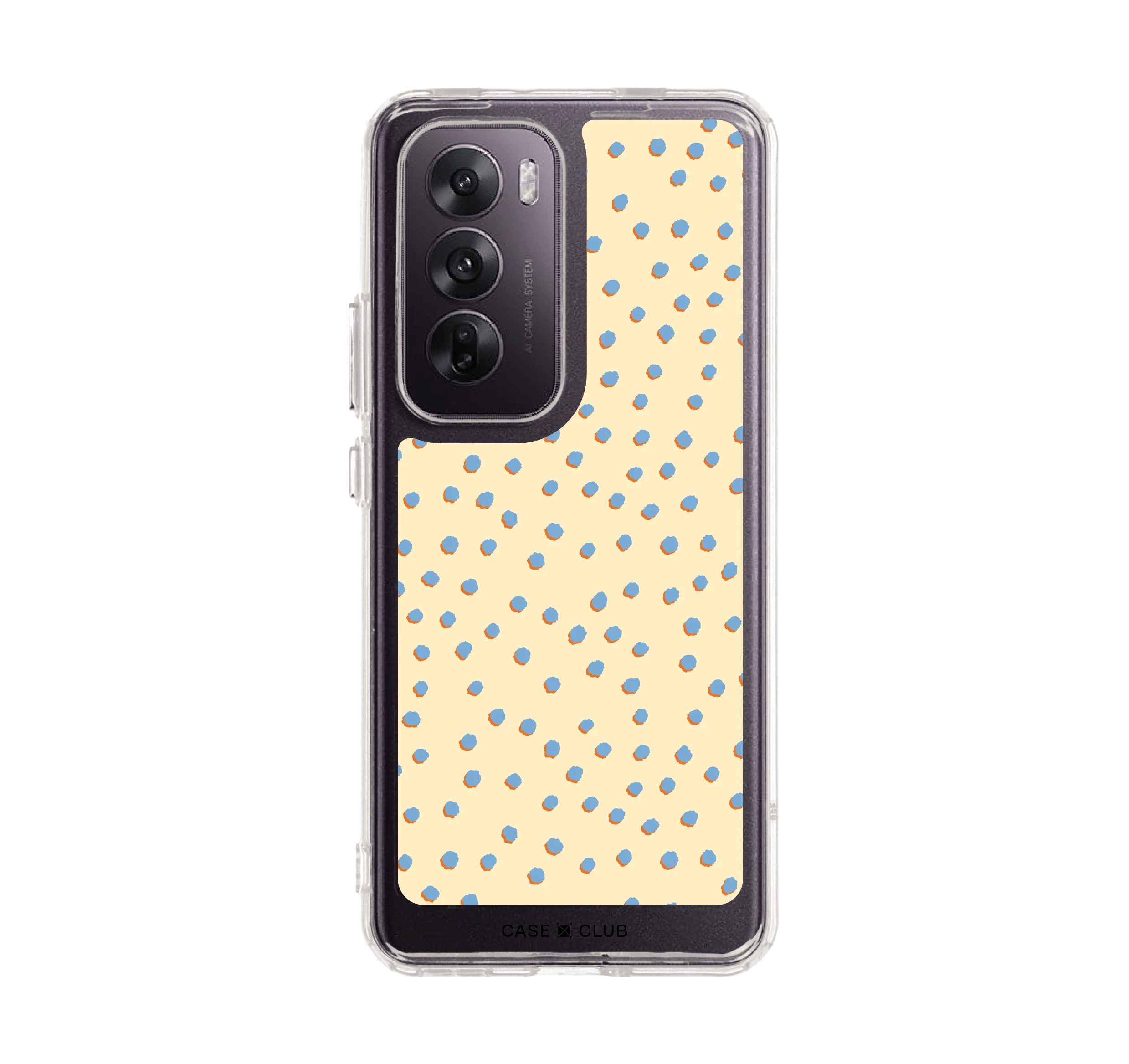 blue & yellow brush polka dots